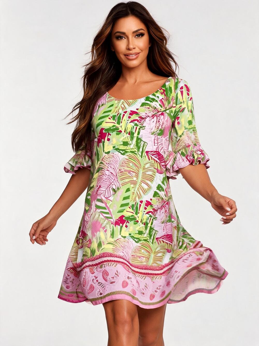 Pappagallo Tropical Oasis Print Dress NWT Size Medium